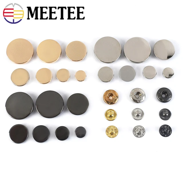 20 set di bottoni a pressione in metallo nichel ottone cucito su elementi  di fissaggio a scatto (10 mm)