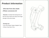 2022-2025 Ultra bee modifié frein avant élargi 270mm adaptateur de disque de frein cycle de saleté électrique UB modifié plus de puissance de freinage 5