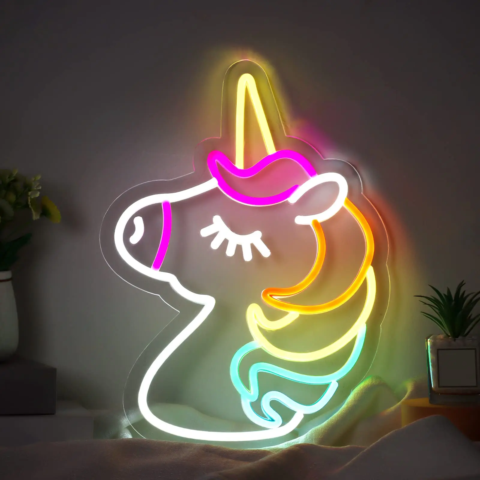 

Unicorn LED Neon Light Colorful Sign Night Light Holiday Decoration Hanging Neon Lamp Wall Room Decor Kids Gifts