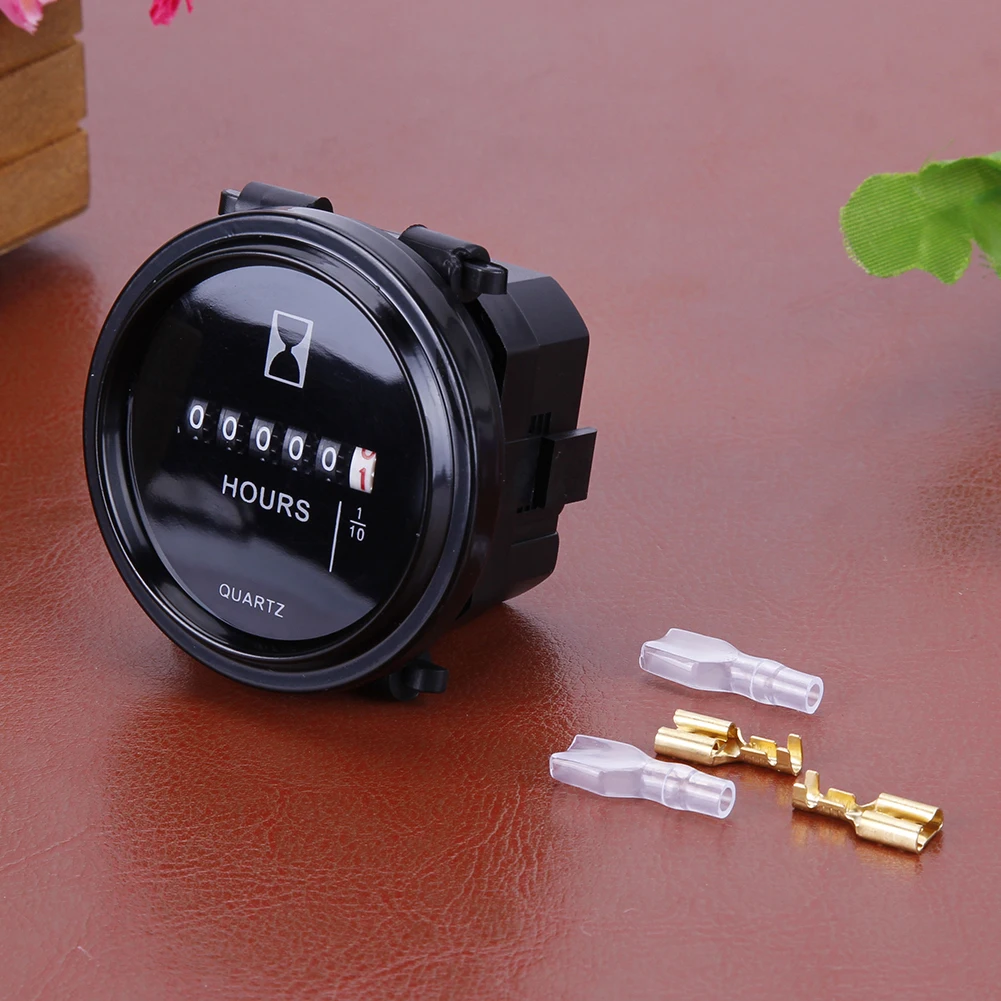 Engine Hour Meter Quartz Timer Hourmeter Digital Hour Meter High Precision Engine Hour Meter Counter Gauge Car Marine Boat Tractor Engine