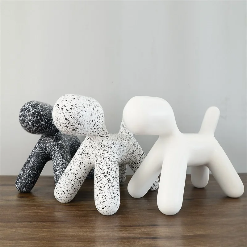 

Nordic Modern Balloon Dog Statue Resin Sculpture Home Decoration Creative Animal Figures Living Room Soft Decoration Craft Gift