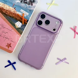 Ultra Thin Clear Silicone Case - Transparent Matte TPU Soft Shell Cover - iPhone 17 Pro (PURPLE)
