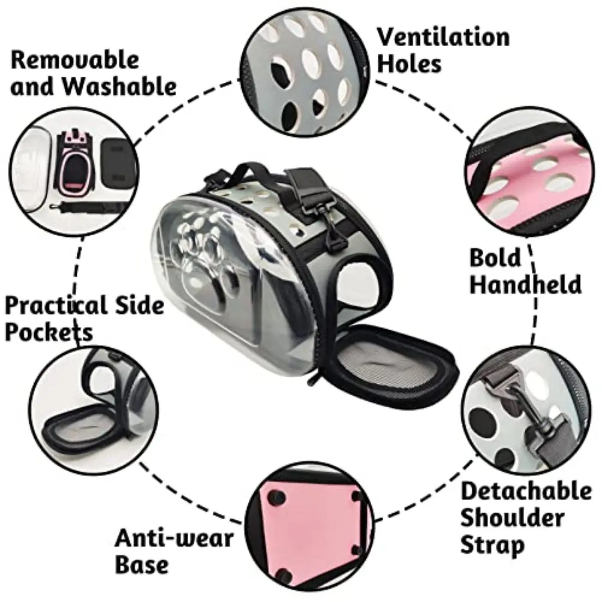 Pet Shoulder Bag Cat Carrier Outdoor Travel Breathable Handbag Puppy Kitten Capsule Space Transparent Portable Shoulder Strap Ba