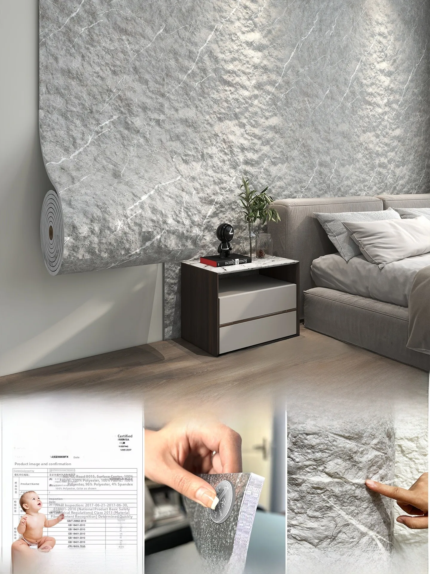 Painel Decorativo de Pedra Cultural PU Leve à Prova d'Água e Umidade para Decoração de Interiores e Proteção de Paredes com I...