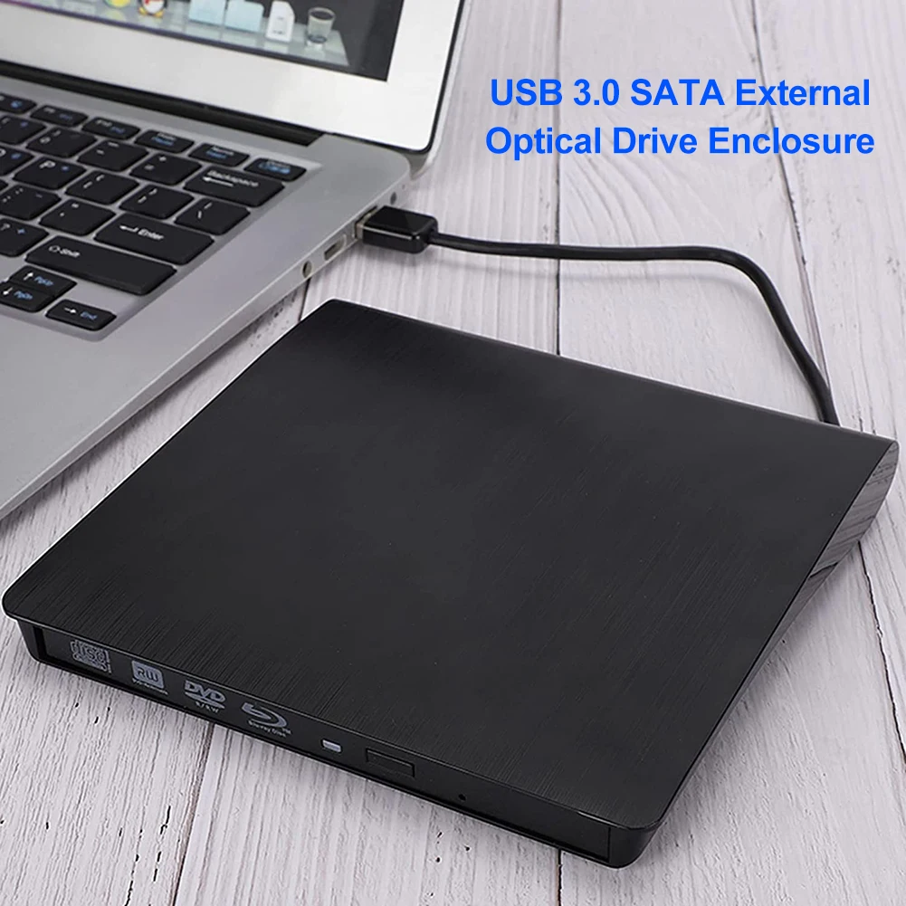 External Optical Drives Cases DVD Drive Enclosure Case USB 3.0 Portable CD DVD RW Writer Burner Optical Player For Computer