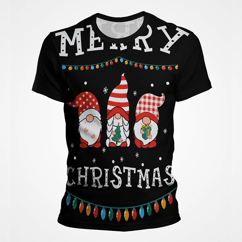 

Christmas Graphic Pop T-Shirt For Men 3D Christmas Day Printed Short Sleeves Kids Funny Tee Shirt Vintage Cool Clothes For Women