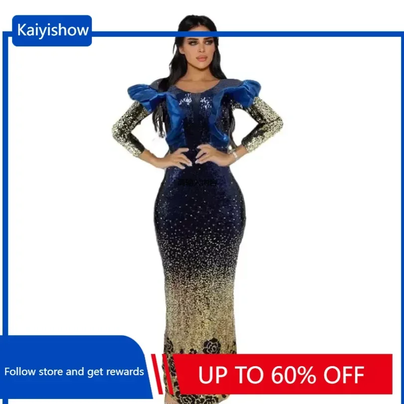 

2024 африканские Роскошные вечерние платья с блестками для женщин, элегантное мусульманское длинное платье для свадебной вечеринки, наряды из Анкары, платье, женская одежда