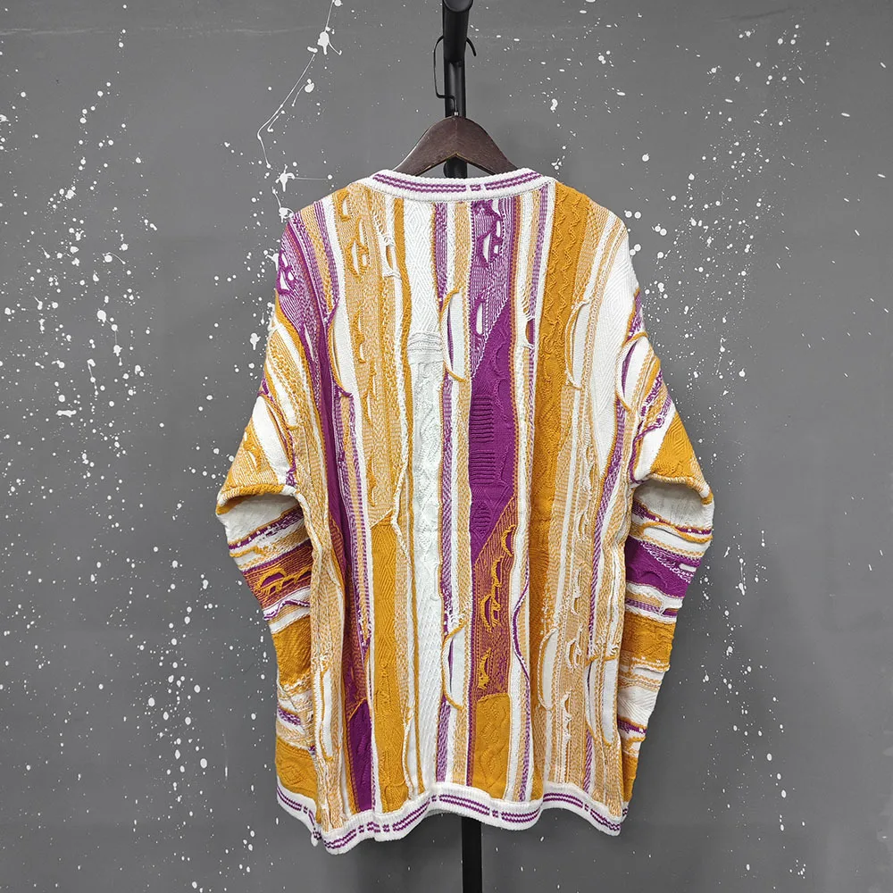 PFNW High Quality Pullover Knit Sweater Bittersweet Pattern Three-dimensional Wave Color Collision Ethnic Style Sweaters 12C1474 6