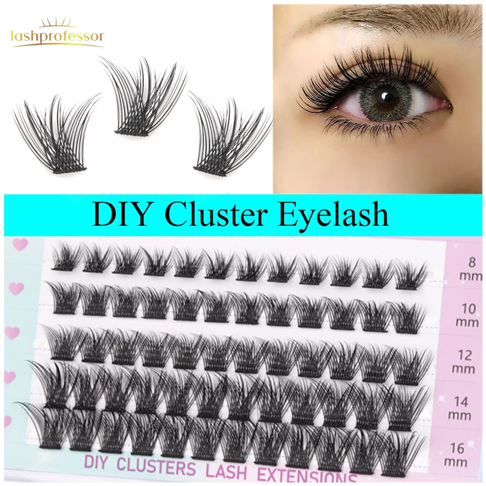 

Lashprofessor DIY Cluster Eyelash Extensions Segmented Faux Mink Lashes Soft Ribbon Strip Clusters Makeup Dramatic Lash Bundles