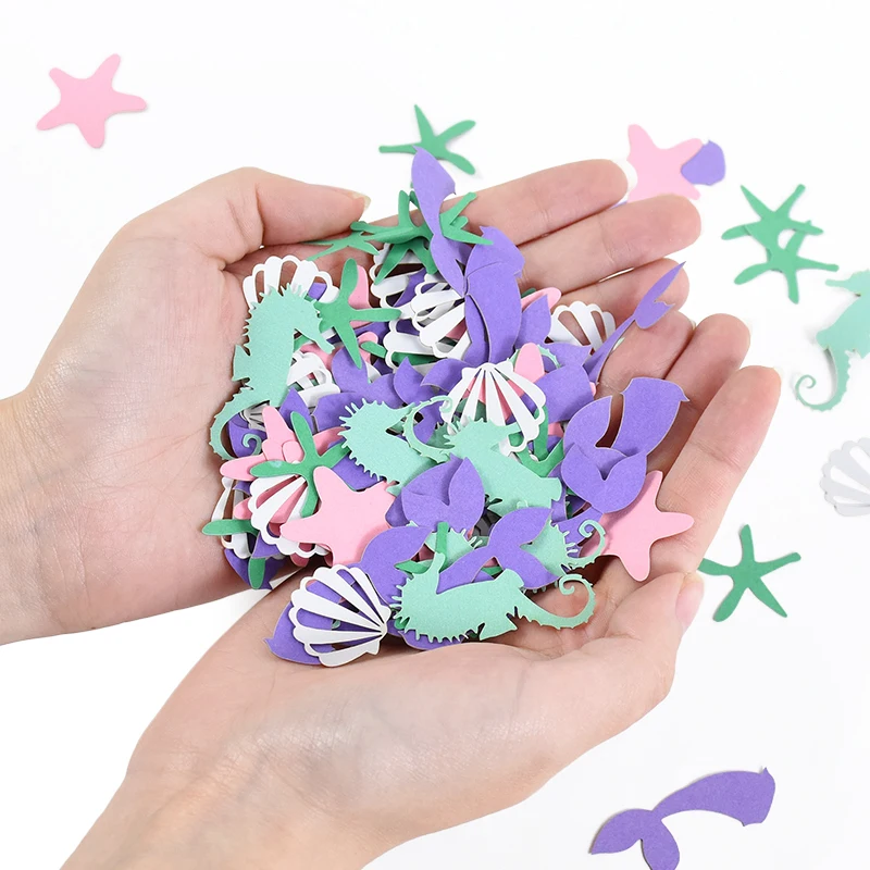 

100pcs/bag Mermaid Shell Starfish Confetti Kids Little Mermaid Theme Birthday Party Table Scatter Throwing Supplies