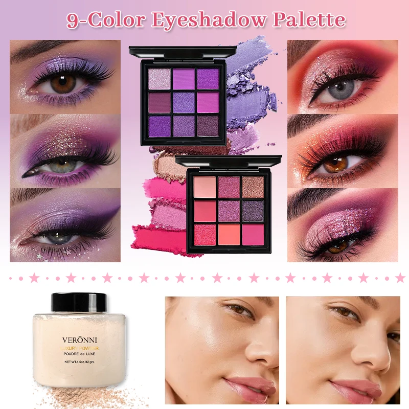 10pcs/Set  All In One Makeup Kit for Women Full Kit for Valentine's Day,Include Eyeshadow Eyebrow Lip gloss Concealer Cosmetics 2