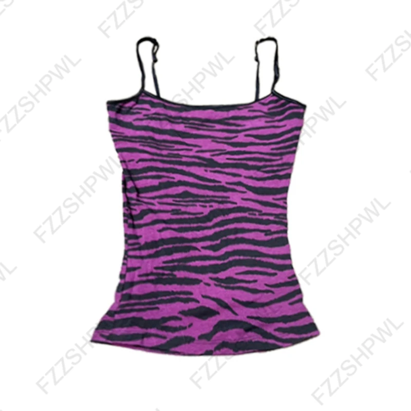 Women's suspenders stripe pattern casual Y2K retro Harajuku fashion new street punk sweet hip hop cute hottie baby crop tops emo