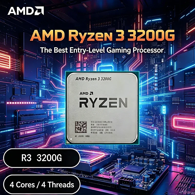 AMD 라이젠 3 3200G 쿼드코어 3.6GHz AM4 CPU (라데온 베가 8 그래..