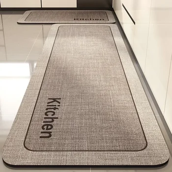 Carpet for Kitchen Absorbent Floor Mat Pvc Anti-slip Entrance Doormat Bathroom Toilet Area Rug Non-slip 주방 카펫 Alfombra De Cocina 1