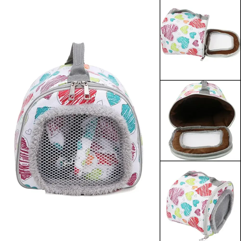 Pet Carrier Pet Carrier Convenient Hamster Rabbit Chinchilla Hedgehog Dutch Pig Case Handbag Small Pet Breathable Warm Travel Carrying Bag