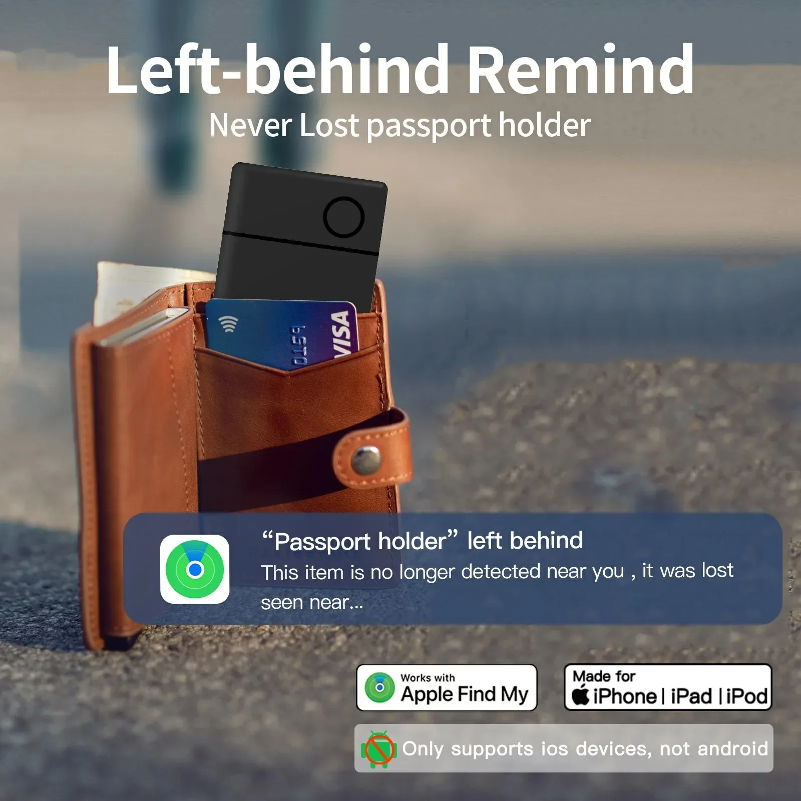 Smart Card Locator Wallet Tracker Anti-lost Device Wireless Charging Bluetooth Global Position Tracker Works Find My App