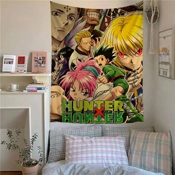 Hunter X Hunte Anime imprimé grande tapisserie murale pas cher Hippie tenture murale bohème tapisseries murales Mandala INS décor à la maison 1
