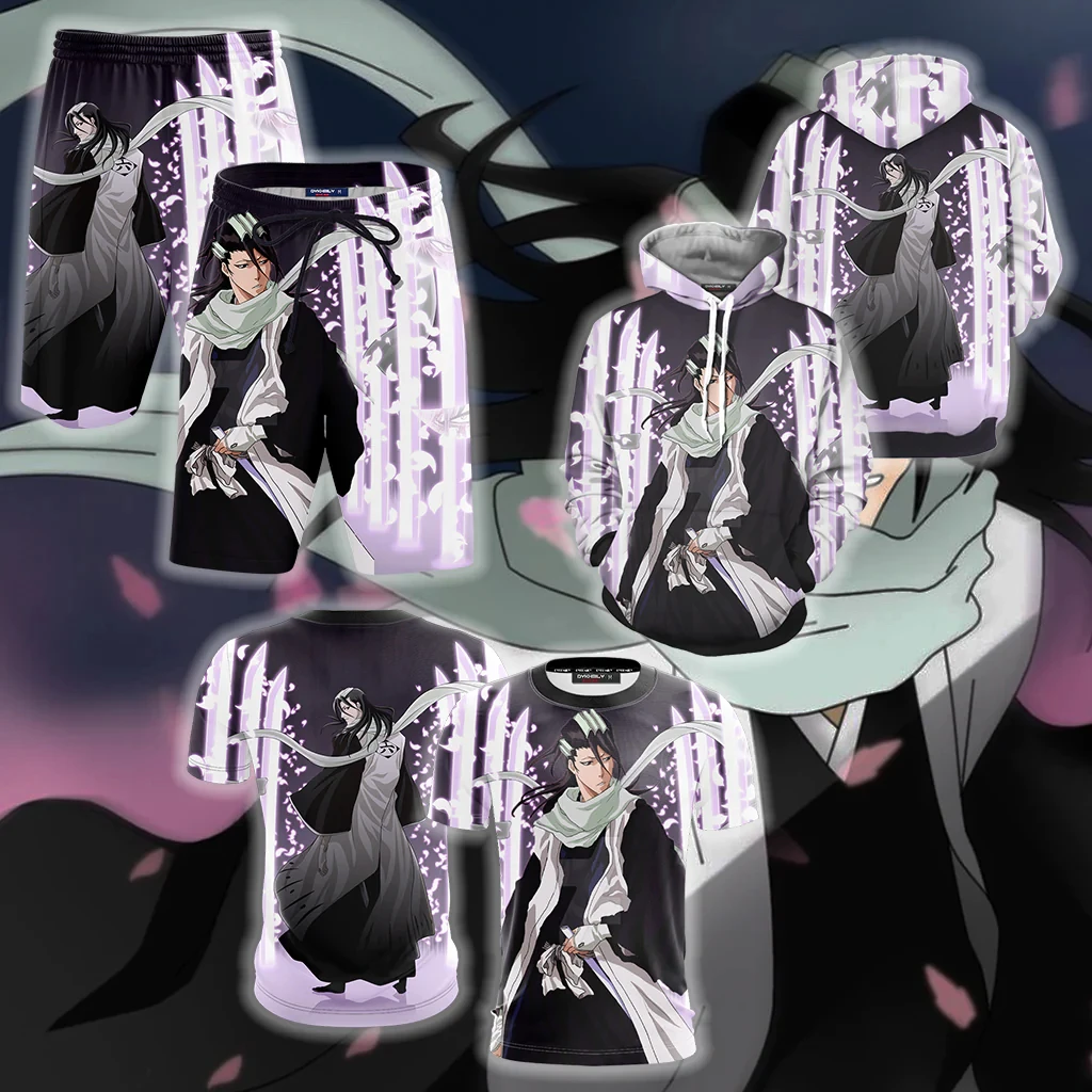 

2023 Cartoon Bleach 3D Print T-Shirts Men Women Bleach Kuchiki Byakuya War Streetwear O-Neck Short Sleeve T Shirt