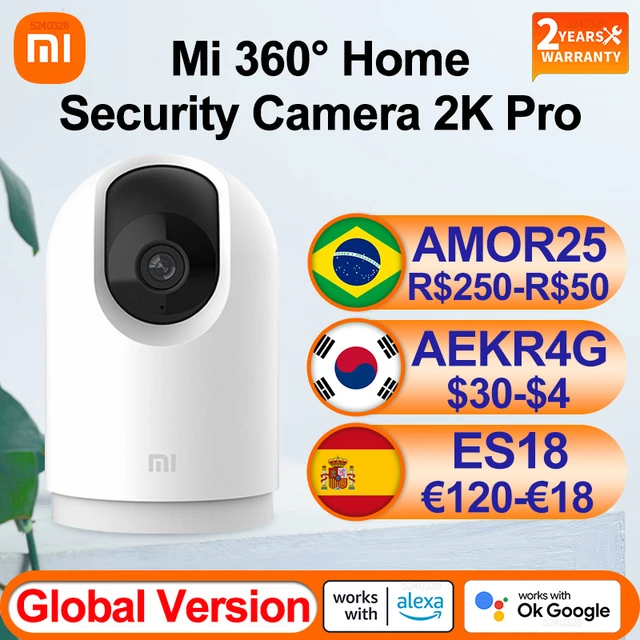 Xiaomi Mi 360° Home Security Camera 2K Pro, PTZ Wi-fi 2.4GHz / 5GHz, 2K  Super Clear Image Quality, Upgraded AI 3 Million Pixels 360° Panorama, Full