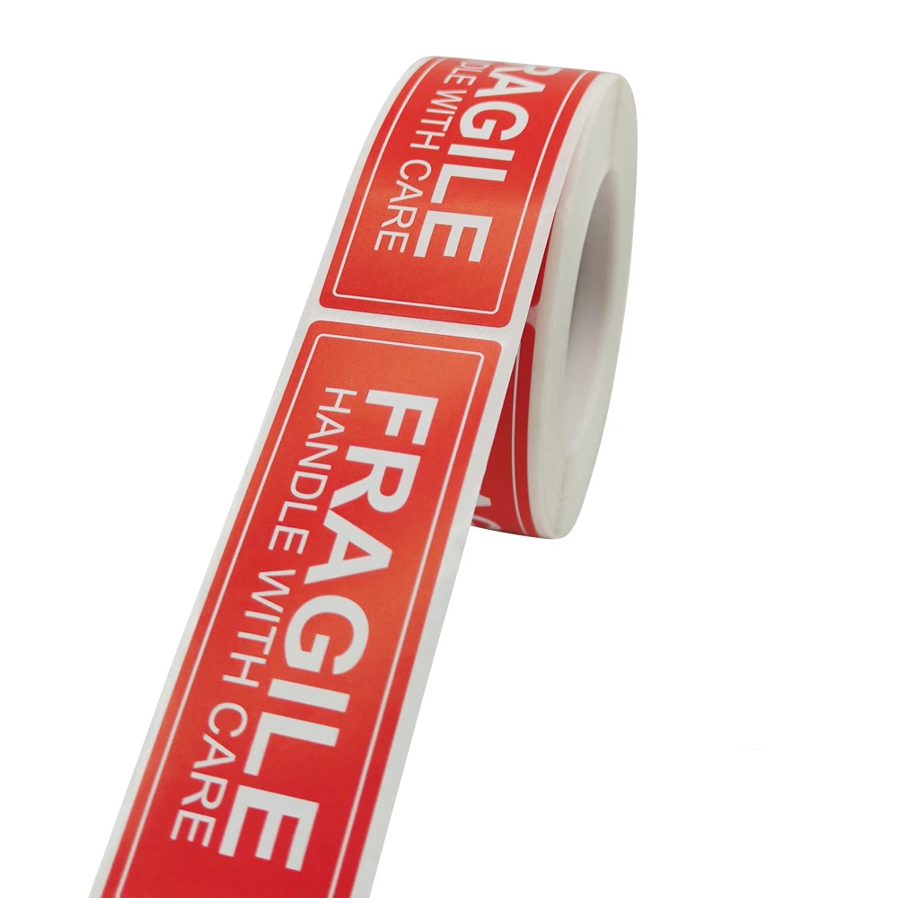 250pcs/roll Red Warning Sticker Fragile Handle With Care DO NOT BEND 2.5x4.5cm Transport Packaging Remind Labels cartoon stickers self adhesive stickers custom stickers stationery stickers anime stickers paper stickers adhesive stickers decorative labels stickers animal stickers roll packaging stickers