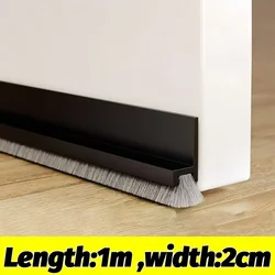 Universal Door Bottom Brush Seal Strip - Dust, Insect & Wind Blocker with Self - Adhesive Rubber Strip - 3M-(3PCS) (Black)
