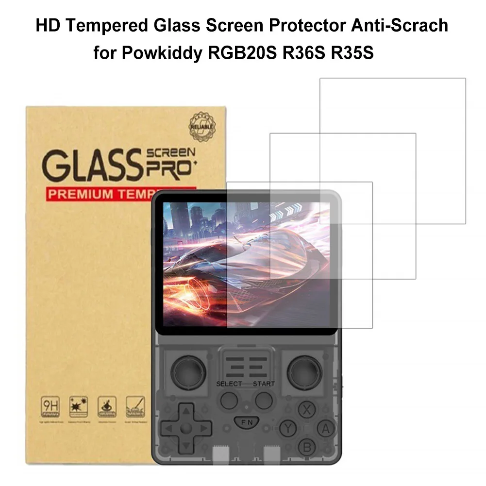 HD Tempered Glass Screen Protector Anti-Scrach Screen Tempered Film Tempered Glass Protective Film for Powkiddy RGB20S/R36S/R35S