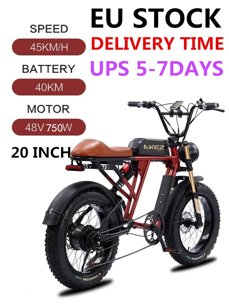 

(EU STOCK ) Electric bicycle 750W Motor Bicycles 48V ELECTR BIKE Mountain Bike Snow Bicycle e bike Cycling 45KM/H 자전거