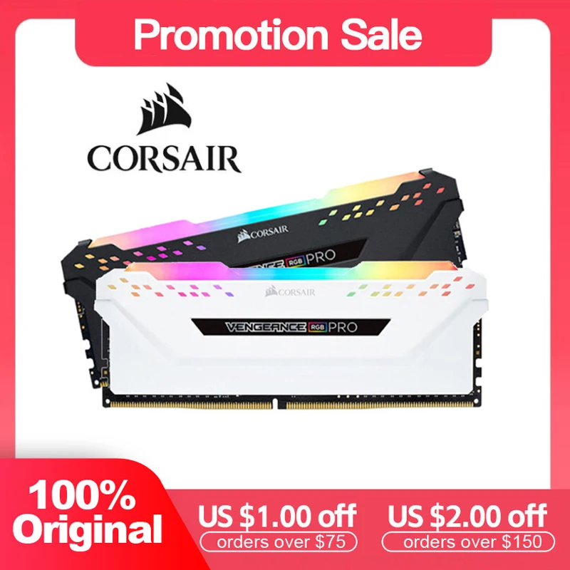 CORSAIR-Mémoire RAM DDR4 RGB PRO pour PC, 8 Go, 16 Go, 32 Go, PC4