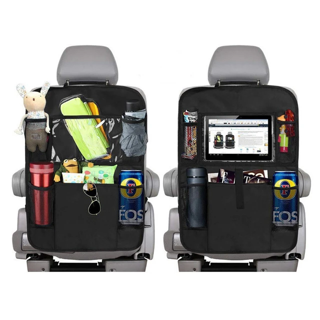 Auto-Sitz-Rücken-Organizer mit Klapptisch-Tablett PU-Leder-Aufbewahrung- Organizer mit Taschen Kick-Matten Sitz-Interieur-Zubehör - AliExpress