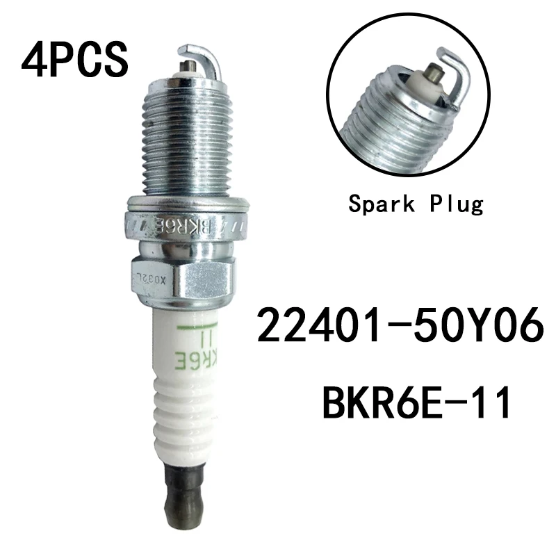 

4pcs 22401-50Y06 BKR6E11 Spark Plug For Toyota Nissan Suzuki Altima Infiniti QX4 Sentra BKR6E11-2756 2240150Y06 BKR6E-11