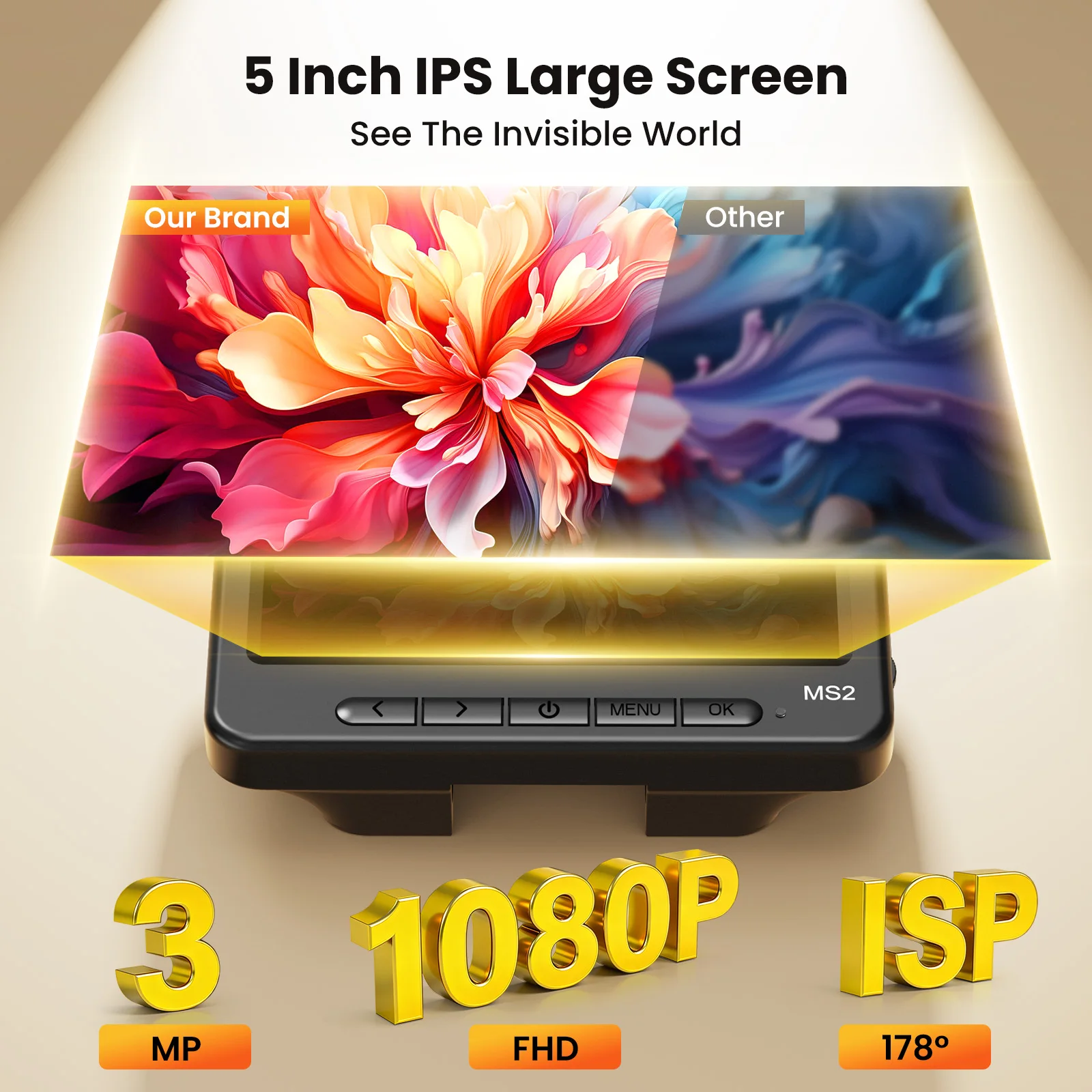 5인치 플렉시블 스탠드 디지털 현미경 8 LED 조명 사진 비디오 녹화 PC 연결 1000배율 동전 검사용 S