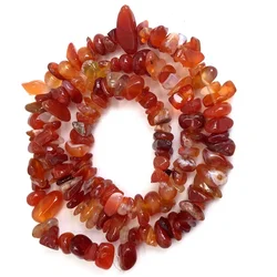 Natural Stone Beads for Jewelry Making - Irregular Crystal Quartz Gravel Beads, 16 - Inch Strand (Red agate)