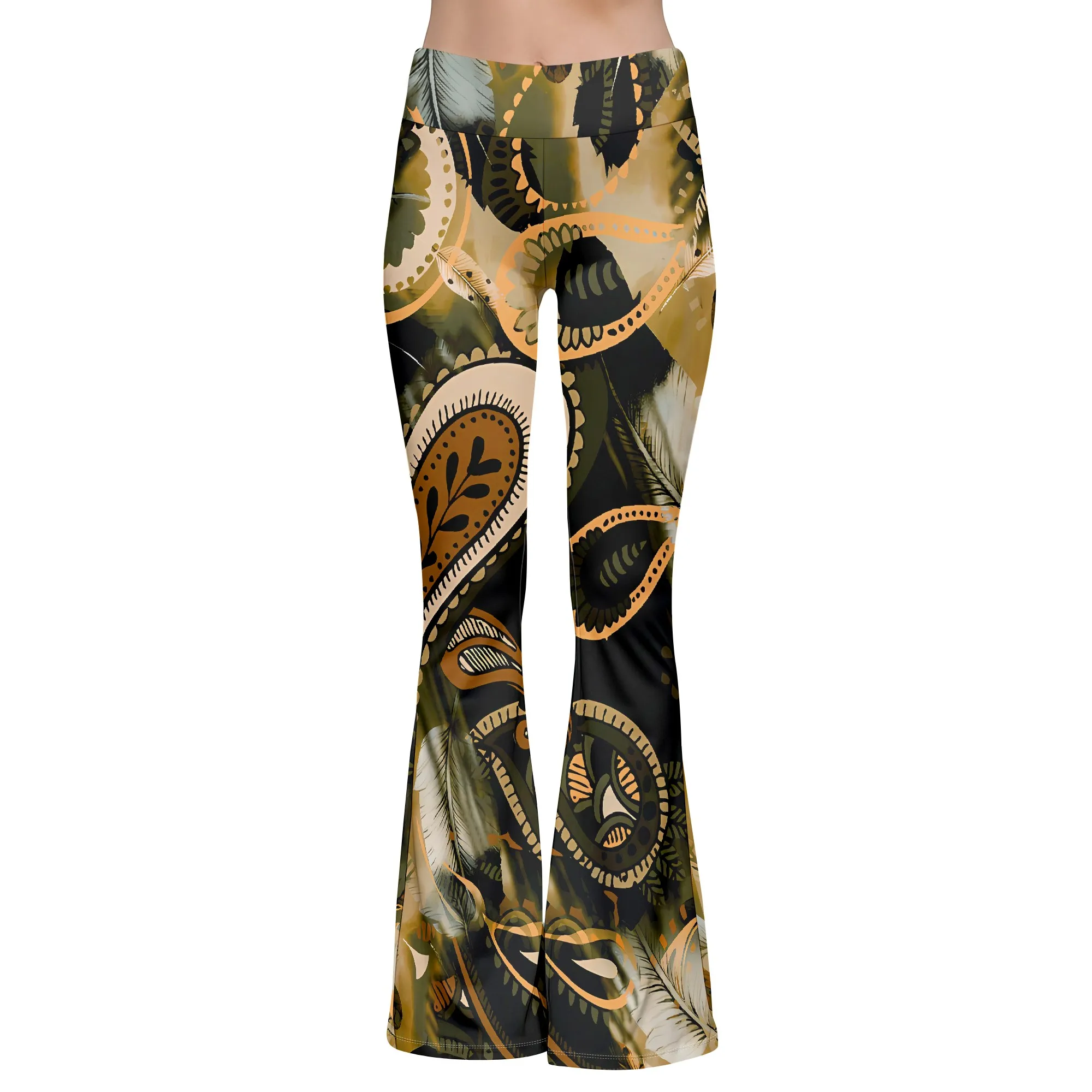 Damen-Freizeithose für Frühling und Herbst (mit Stirnband), 3D-bedruckte weite Hose, lässig, modisch, vielseitig – Detail 9