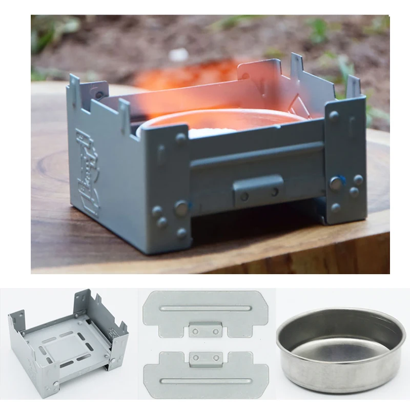 Outdoors Portable Solid Alcohols Fuels Stove Mini Picnic BBQ Folding Furnace Hiking Equipment Camping Stove Cooking Stove