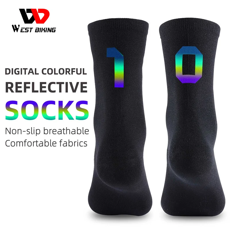 West Biking YP0216051 Bicycle Racing Compression Socks | Reflective Cycling Socks | Western Kids Clothes - Sports Socks