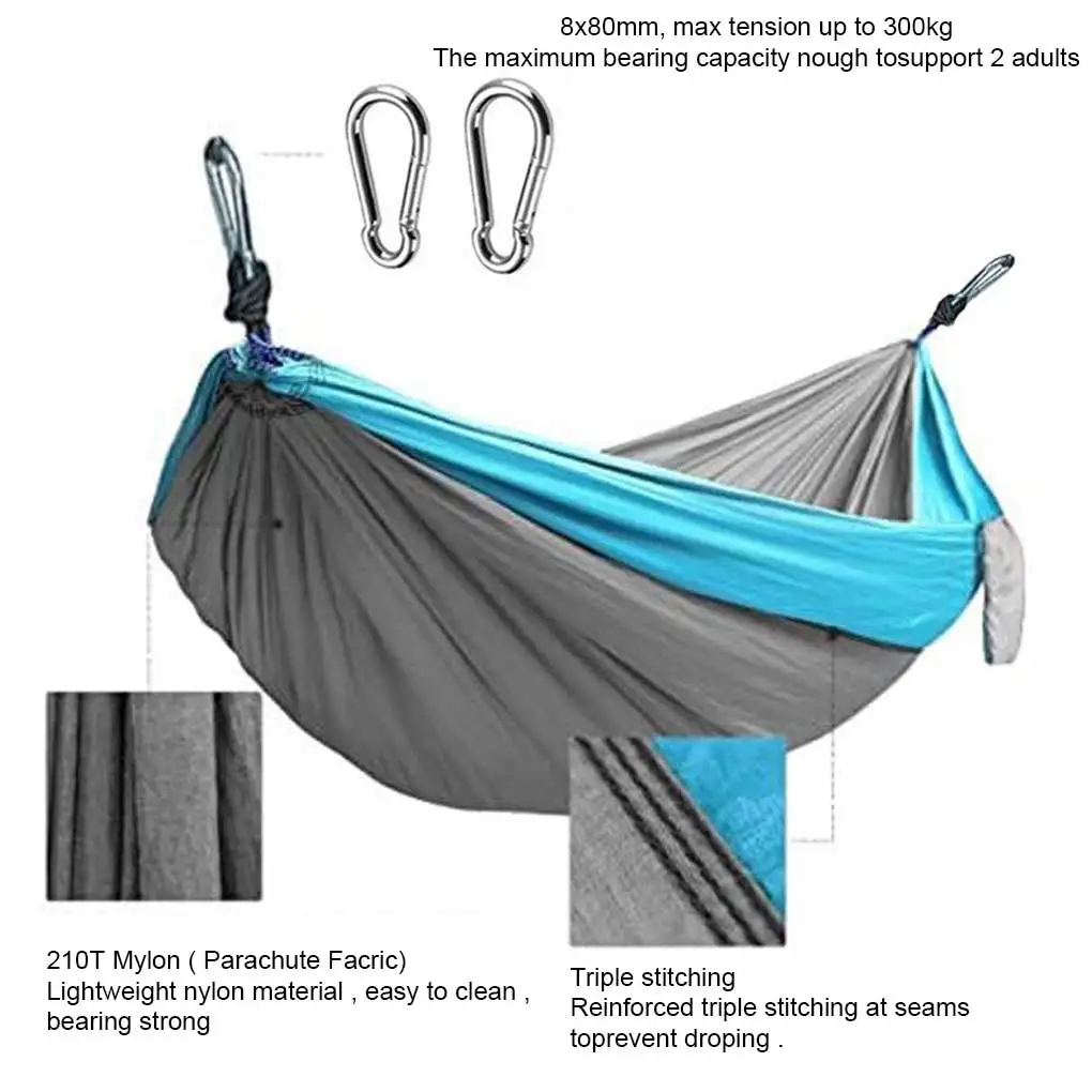 

Camping Hammock Portable Garden Hammocks Comfortable Swing Bed Outdoor Hunting Beach Picnic Travel Dark Light Green