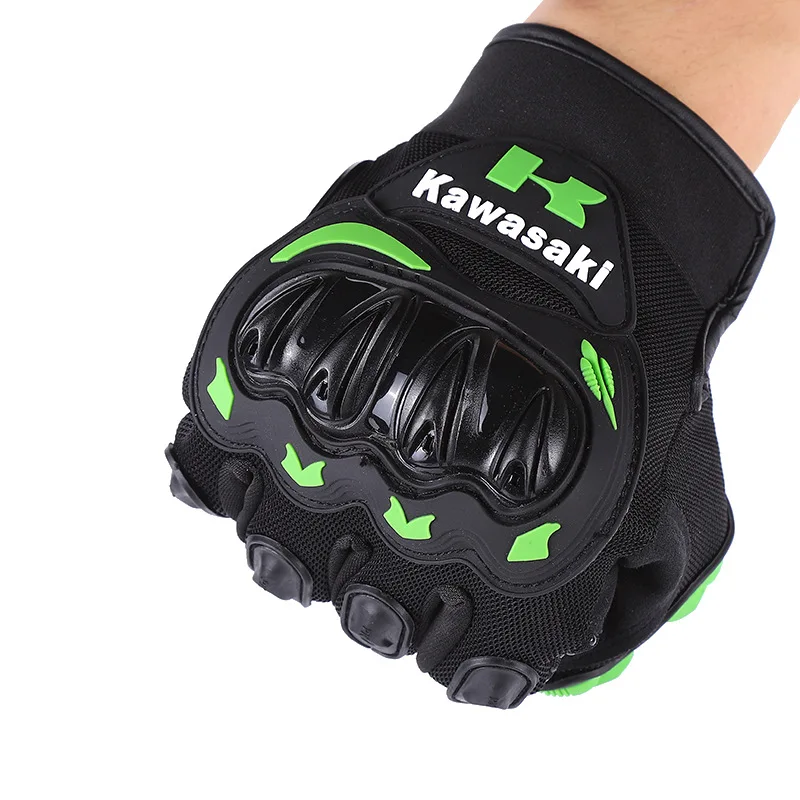 Kawasaki Breathable Full Finger Motorcycle Gloves Non-slip Wear-resistant Motocross Racing Gloves Moto Biker Gloves 4