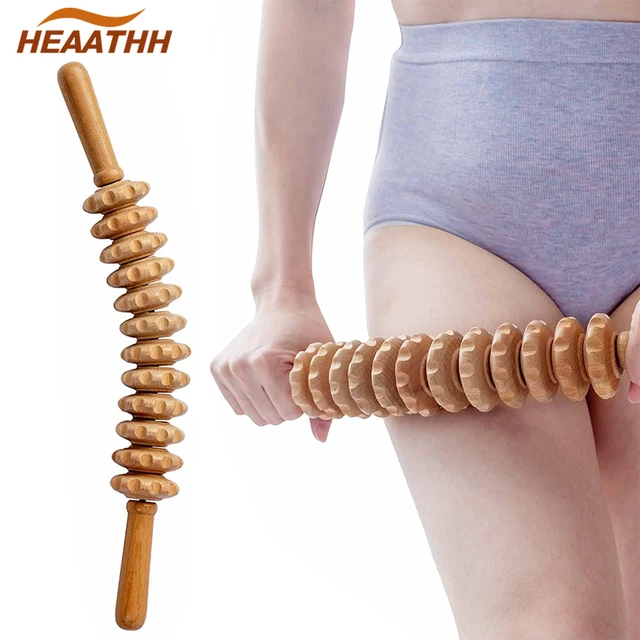 12-Wheel Wood Therapy Massage Roller Stick Handheld Trigger Point Massager  for Anti Cellulite Lymphatic Drainage Muscle Release - AliExpress