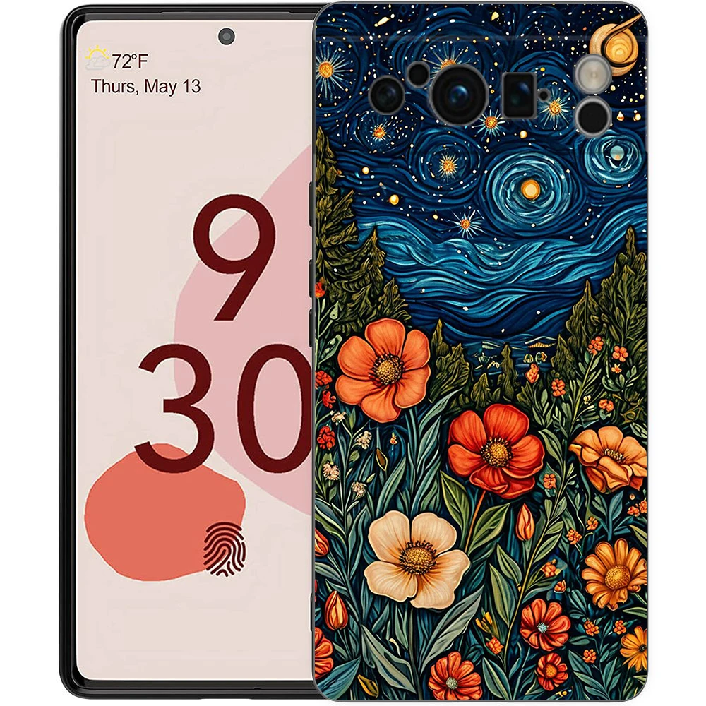 Telefon Fall Abdeckung für Google Pixel/9/8/7/6/7A/6A/Pro Stoßfest Weiche TPU 9/Pro/XL Shell Capas Fundas Abstrakte Blumen Markt Coque – Detail 7