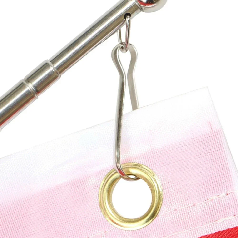 Clip E Morsetti Antivento Per Bandiera Da Giardino - Kit Accessori - 5