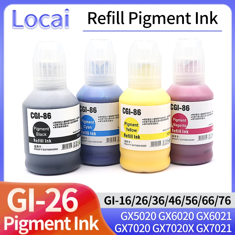 

GI-46 GI-26 GI-36 GI-46 GI-56 GI-96 Pigment Ink Compatible For Canon GX3020 GX4020 GX5020 GX6020 GX6021 GX7020 GX7020X GX7021