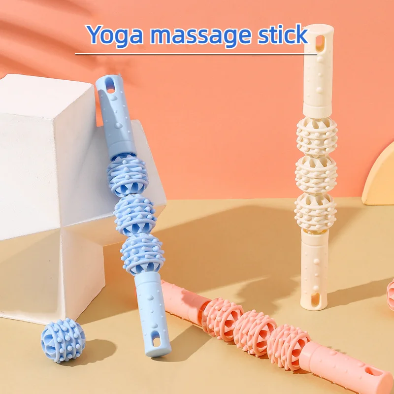 

Yoga massage wolf tooth stick, a slimming calf muscle relaxation tool, rolling thigh Langya stick