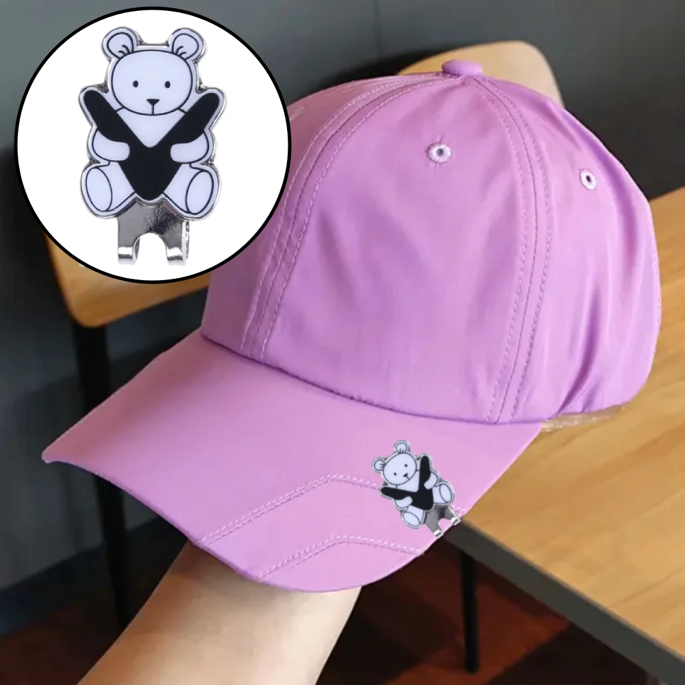 Bear Pattern Hat Clip Magnetic Marker Personalized Para Golf Cap Clip Anti-rust Durable Golf Hat Ball Marker Equipment