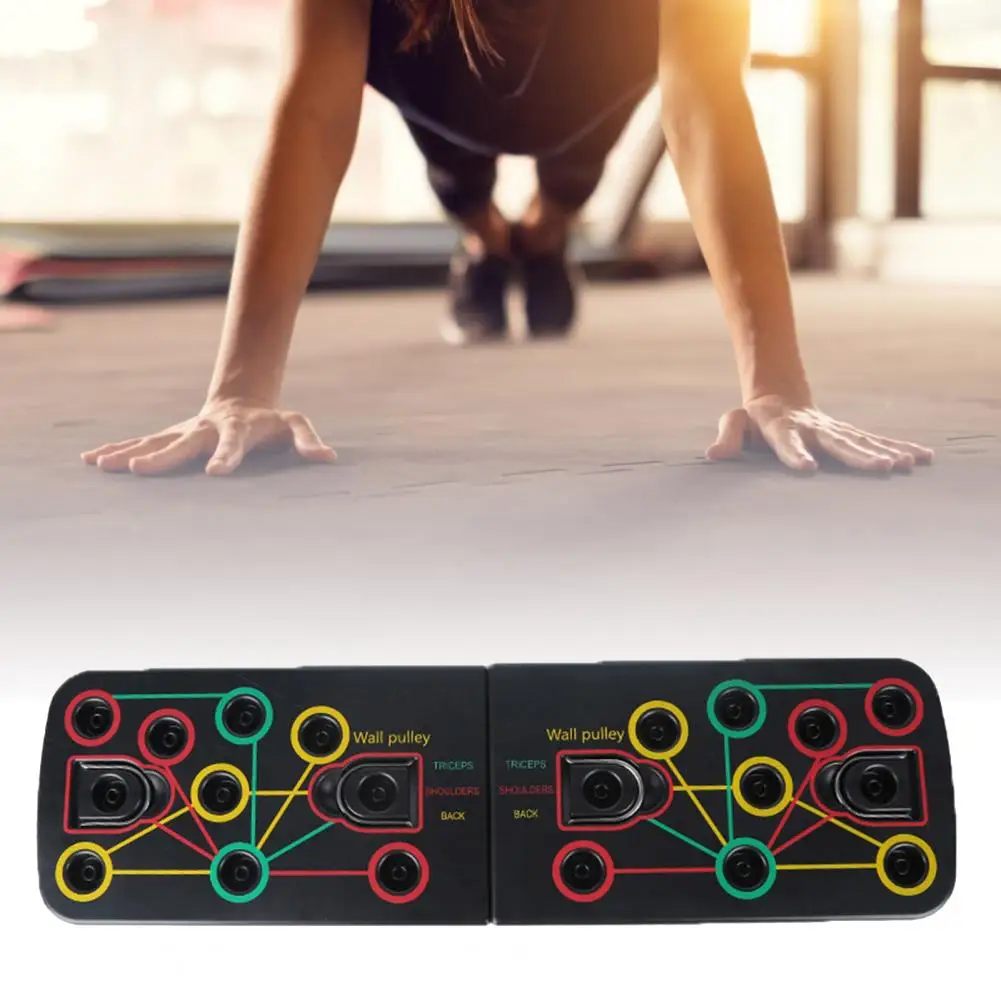 1 Set Push Up Board ABS Detachable Push Up Bar Non-Slip Burning Fat Push-Up Stand with Elastic Strap Fitness Board for Home