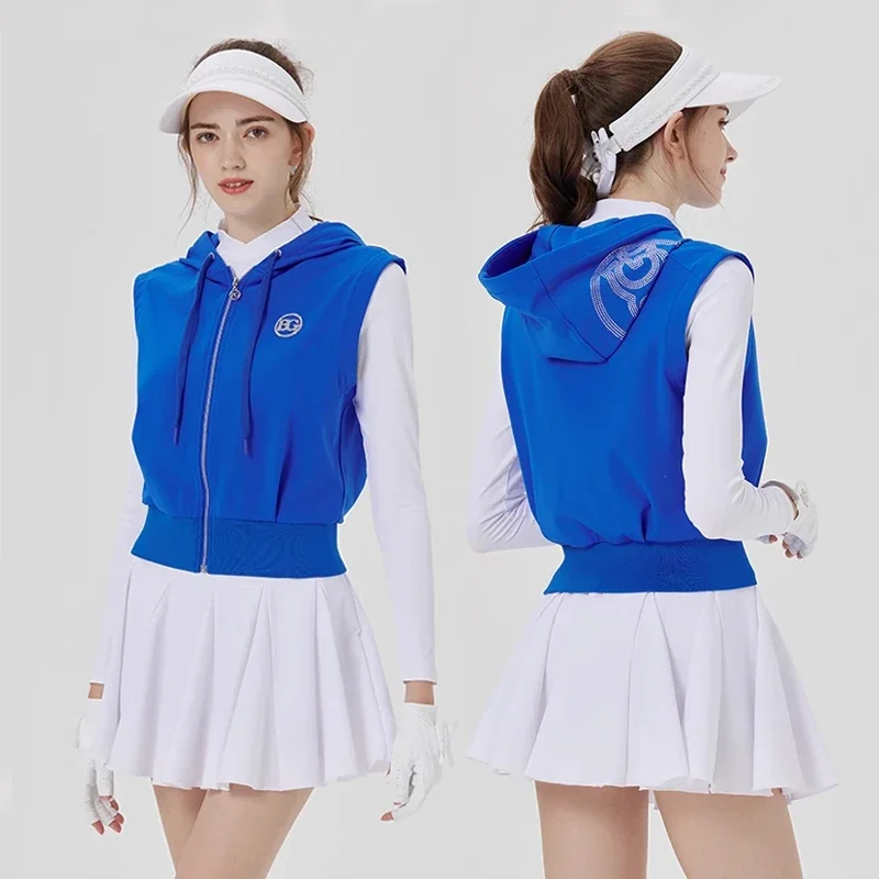 BG New Golf Apparel Women's Vest Coat Fall/winter Tank Top Brushed Warm Hooded Waistcoat Ladies Sports Jacket