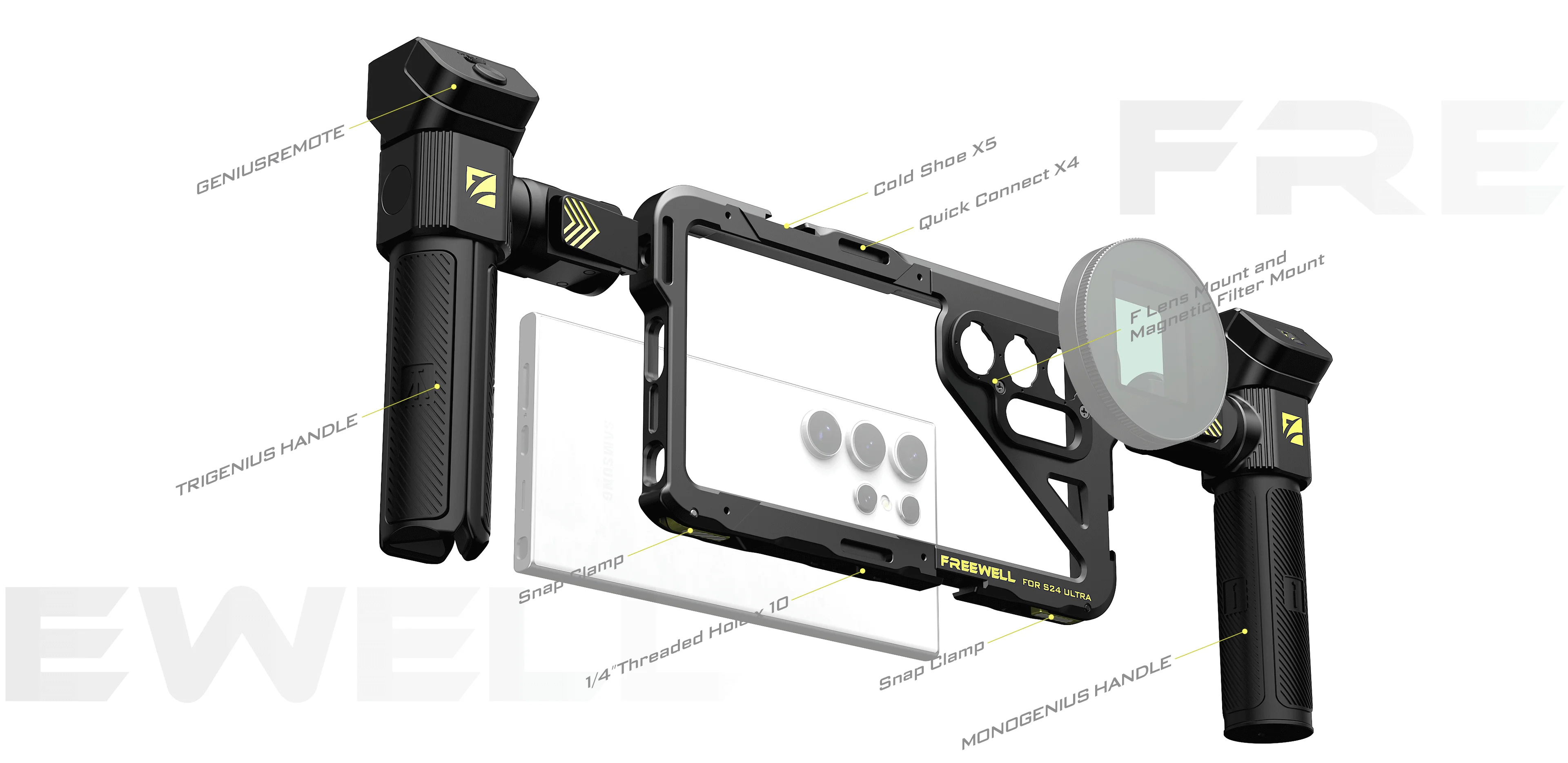 Freewell 17mm Bayonet Mount and T-bayonet Mount for Samsung Galaxy S24 Ultra Gen
