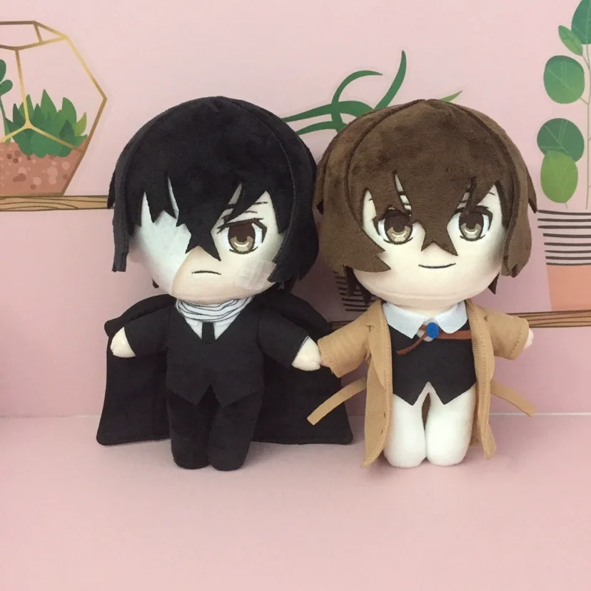

2pc Anime Dazai Osamu Plush Doll Standing Version Bungou Stray Dogs Character Cute Soft Stuffed Pillow Halloween Christmas Gift