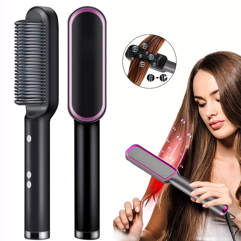 Description Picture 2 of itemProfessional Electric Hair Straightener Brush Negative Ions Do Not Hurt Hair Heating Portable and Convenient Straightening Brush