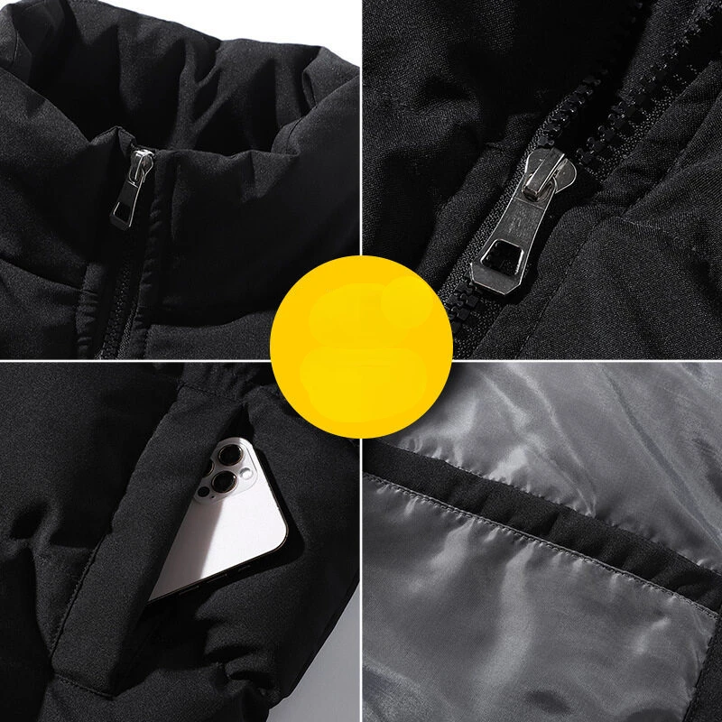 Winter Jackets Men Warm Parkas Thick Coat Loose Women Outerwear Solid Zipper Long Sleeve Windproof Jacket Men Clothing New