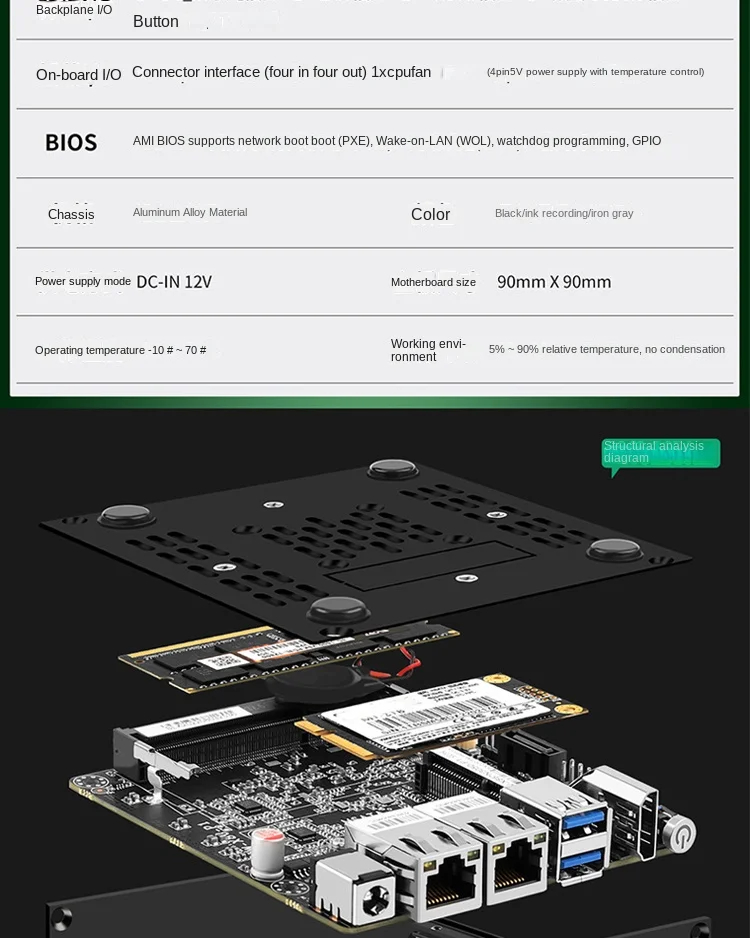 6w de baixa potência intel n3050/n3160 quad core quad thread x86 ...